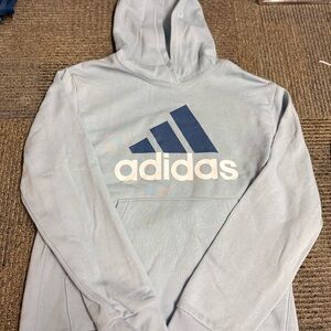 Adidas Sky Blue Hoodie with Navy Logo